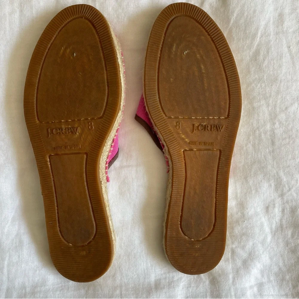 3 for $30 | J Crew Pink Palm Tree Canvas Espadrilles Mules - Picture 6 of 10